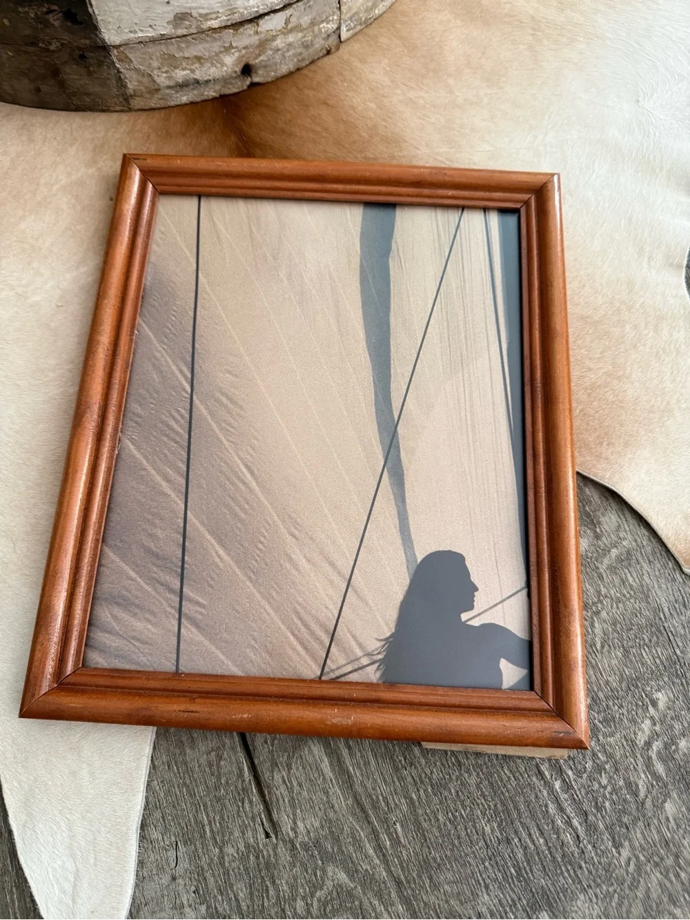 Vintage Wood Photo Frame in Honey Warm Brown